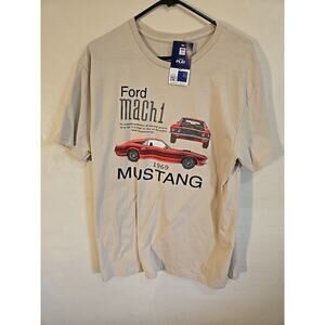Men's Ford Mach 1 Mustang 1969 T-shirt Size L Tee Luv Tan